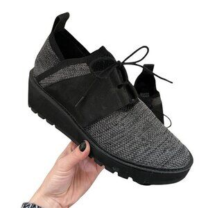 Eileen Fisher Wedge Lace Up Sneaker Gray Size 9.5